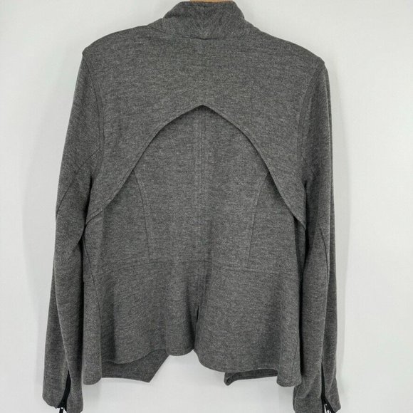 CAbi 3556 Gray Rebel moto Zip Up Ponte Knit Jacket womens size Large - Picture 10 of 10